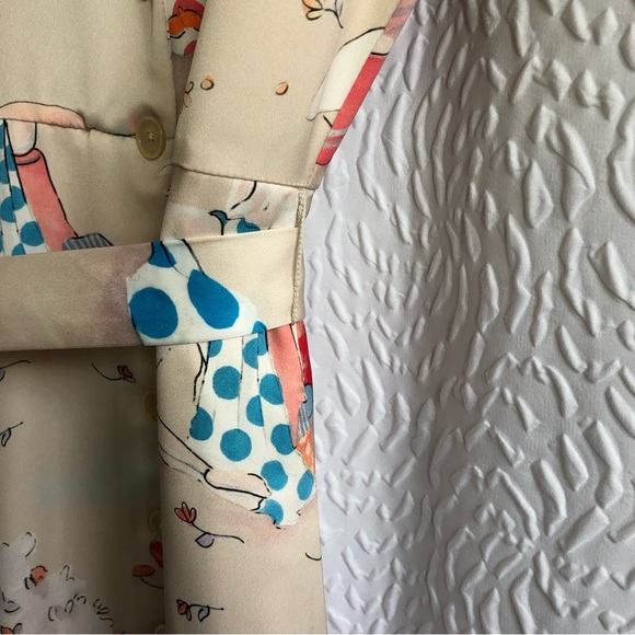 Aritzia Wilfred Champagne/Cornflower Shirt Dress Button-front Satin Midi Dress - Picture 11 of 16